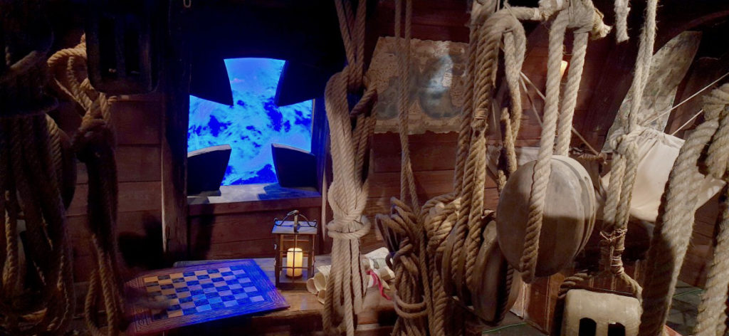 Inside Christopher Columbus' ship la "Santa Maria", immersive walkthrough "Allende la Mar Oceana", Puy du Fou España, Toledo. © Puy du Fou