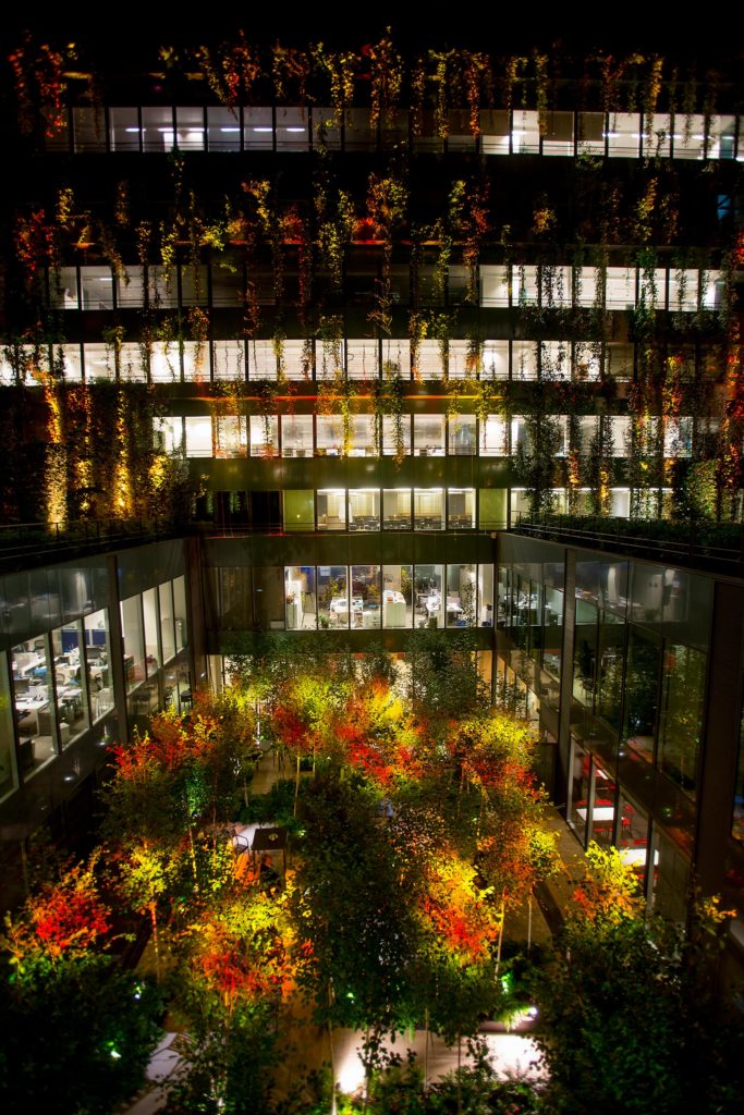 Architectural Lighting, creative and low-consumption, SCR Headquarters, Paris, France. © Les Petits Français